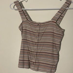 Stripped White Crop top American Eagle